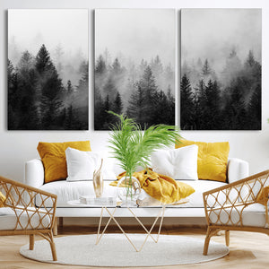 Fogy Forest Canvas Wall Art Print - Mountain Wall Art with