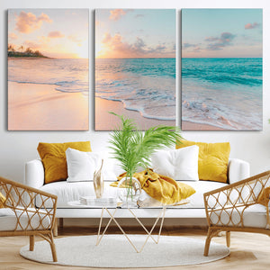 Beach Wall Art - Stunning Ocean Sunset Canvas Print with