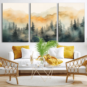Abstract Forest Print - Mountain Wall Art | Autumn Landscape