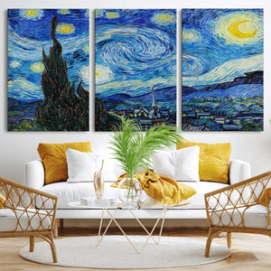 Vincent Van Gogh The Starry Night Abstract Wall Art Canvas