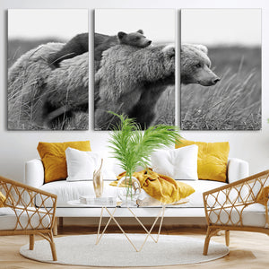 Bear and Cub Wall Art Canvas | 399 Bear Cub