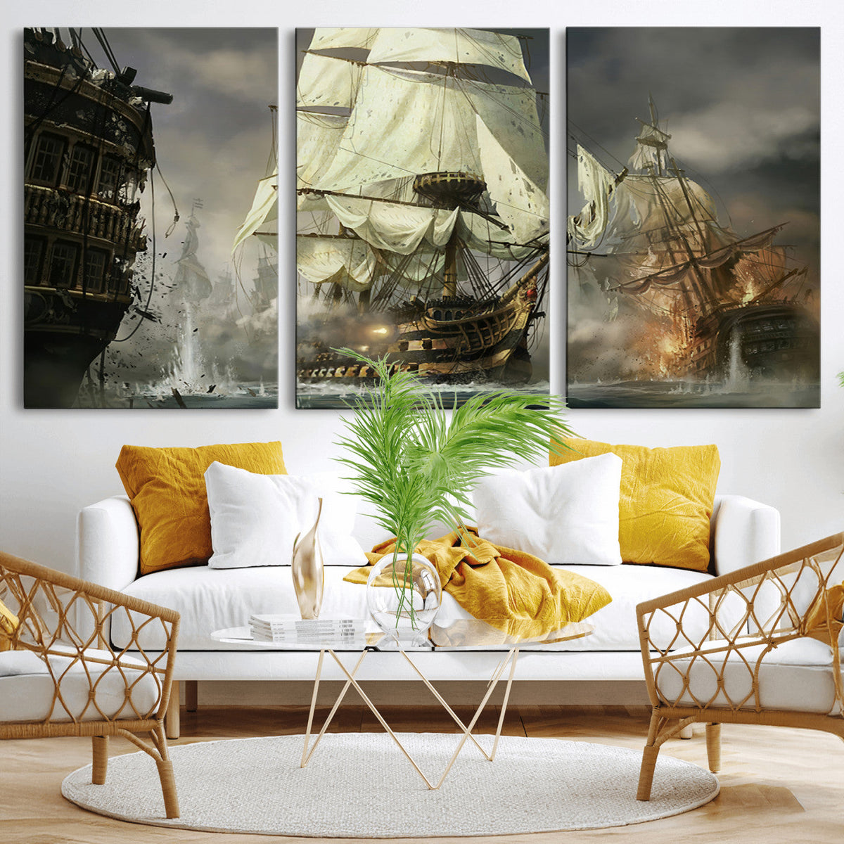 Pirate Ship War Wall Art Canvas Print