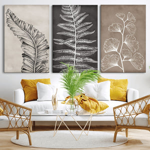 Minimalist Botanical Wall Art Canvas Print, Framed and Ready