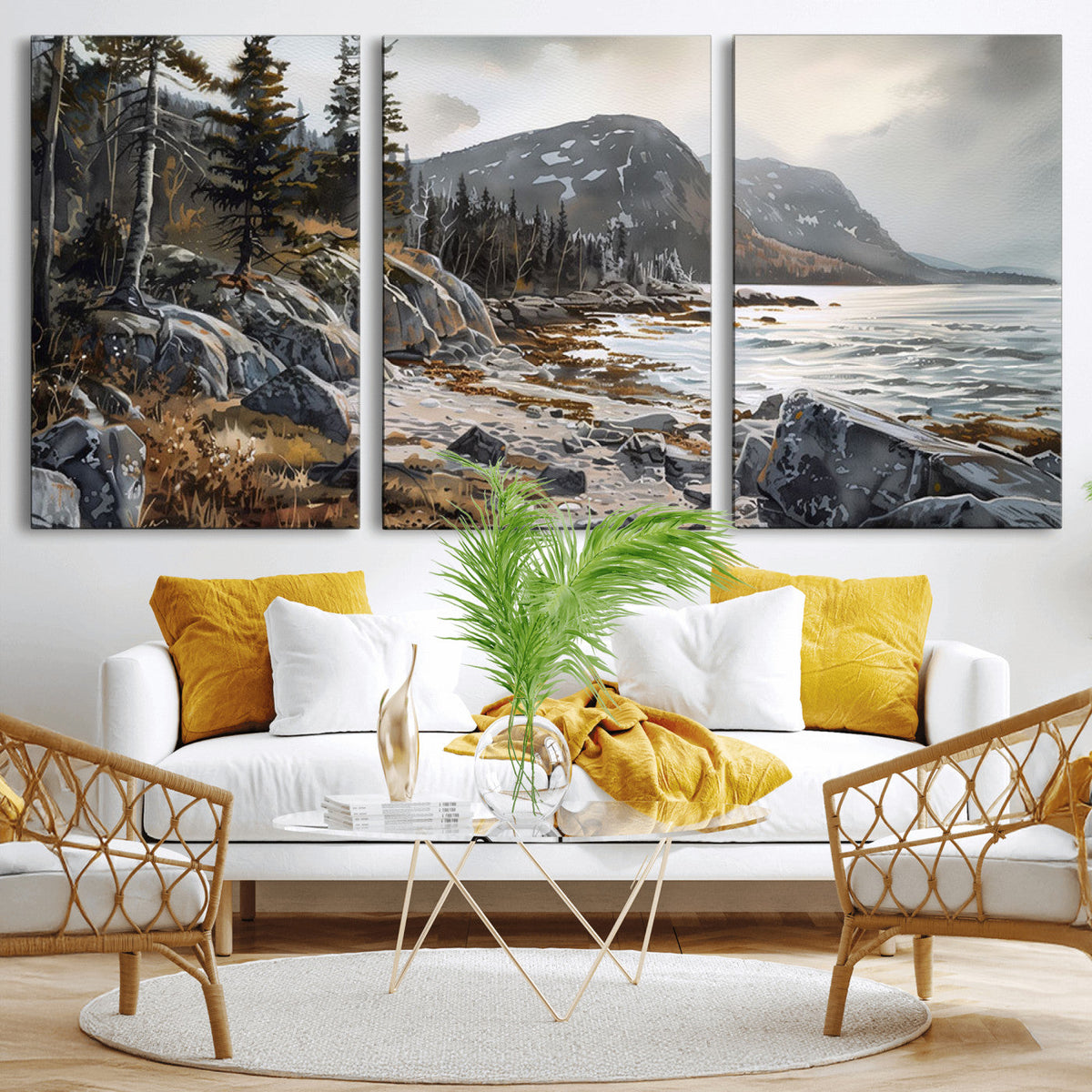 Serene Coastal View of Acadia National Park - Stunning