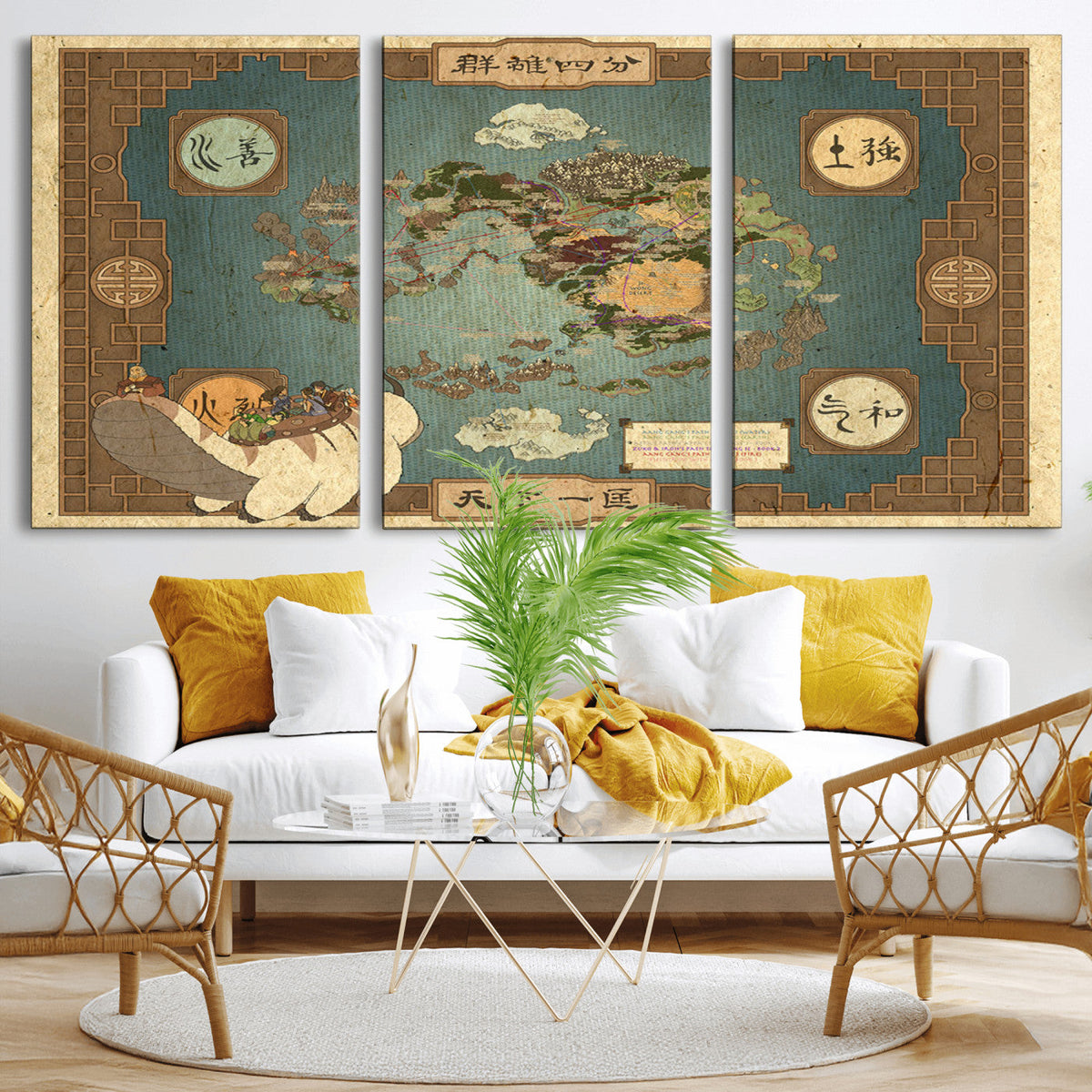 Avatar Wall Art: The Last Airbender Vintage Map - Wall Art