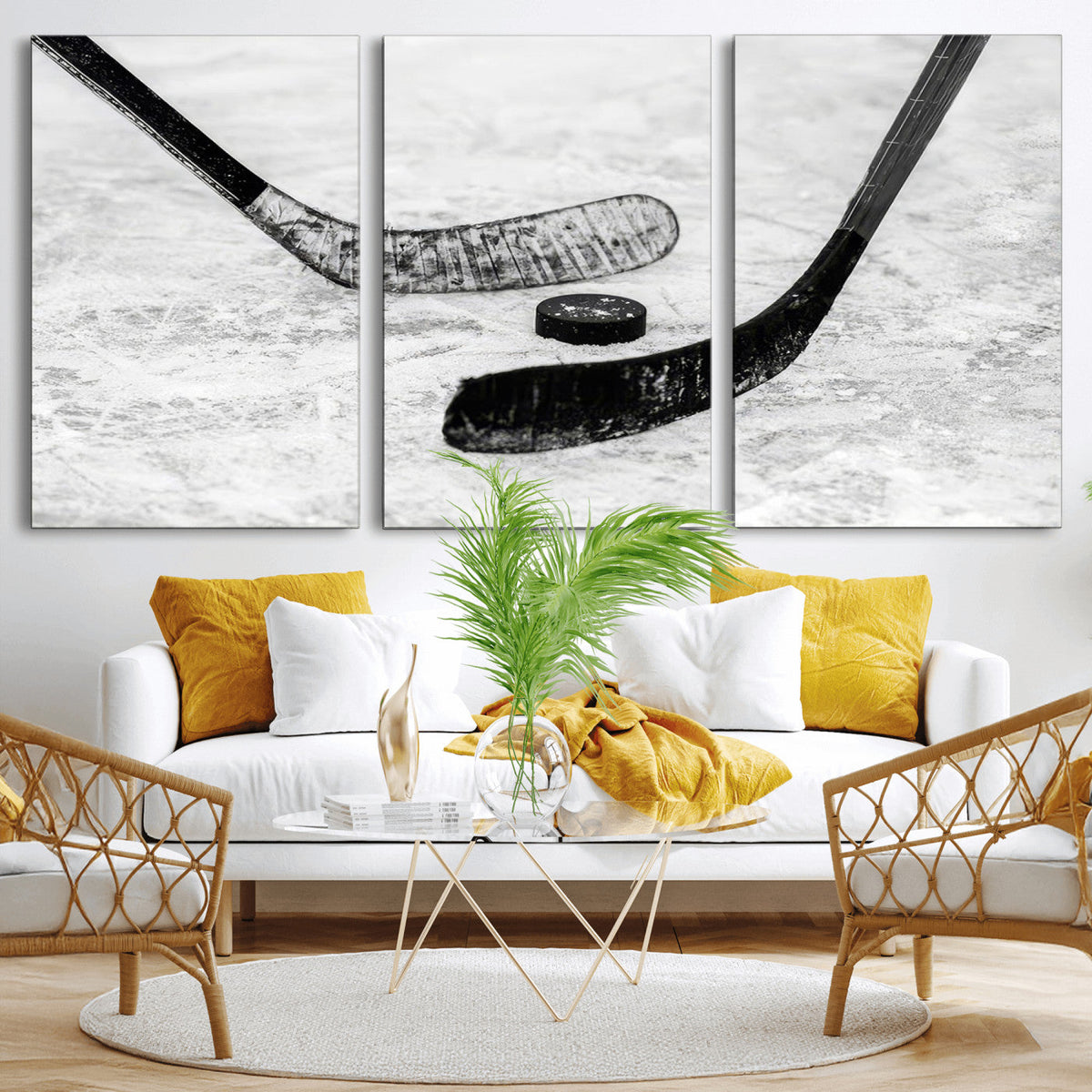 Winter Ice Hockey Sport Canvas Wall Art Print - Hockey Wall
