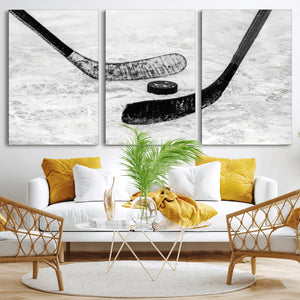 Winter Ice Hockey Sport Canvas Wall Art Print - Hockey Wall