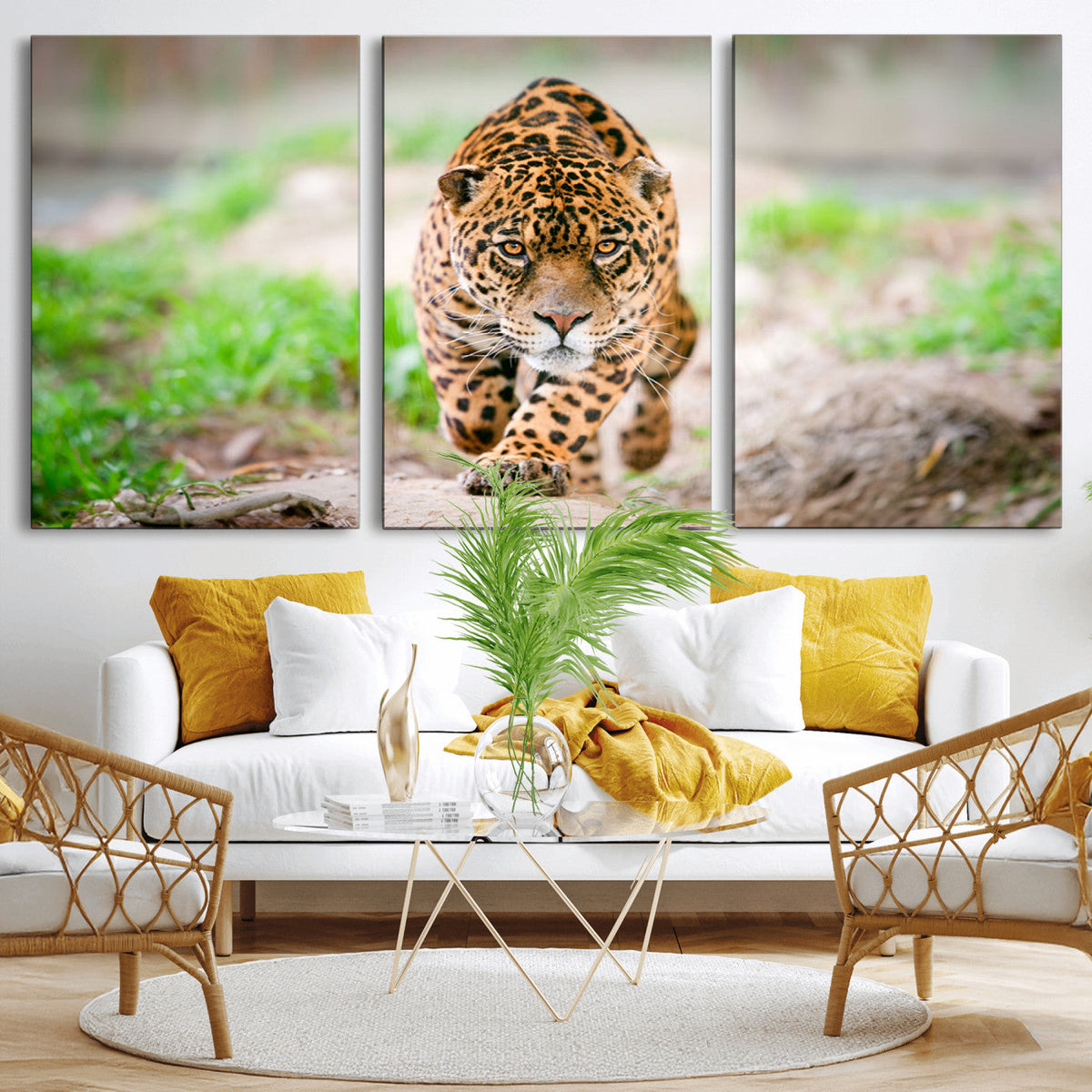 Leopard on the Prowl - Stunning Large Framed Leopard Wall