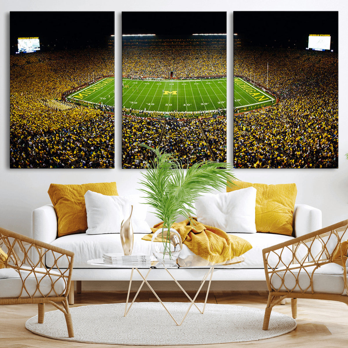 Stadium in Michigan Wall Art Canvas Print, Framed American