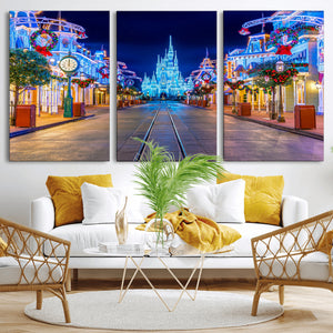 Disney Wall Art | Castle Large Wall Art Disney Magic Kingdom