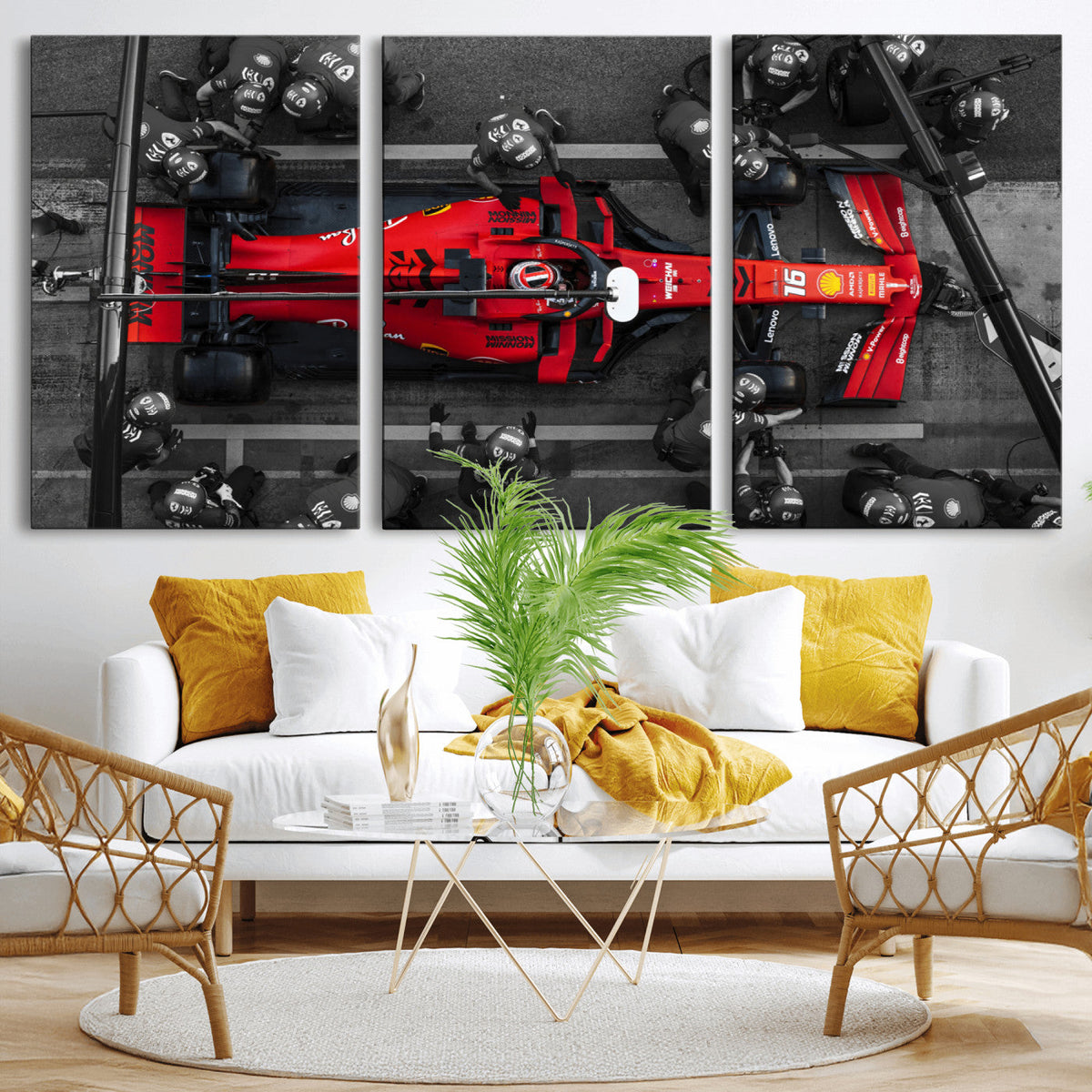 Ferrari Pit Stop Canvas Wall Art – Precision and Speed