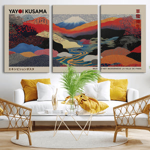 Yayoi Kusama Wall Art – Framed Japanese Abstract Art Print,