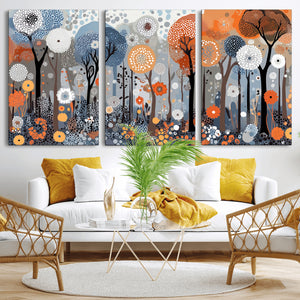 Abstract Winter Landscape Canvas Wall Art Print - Large