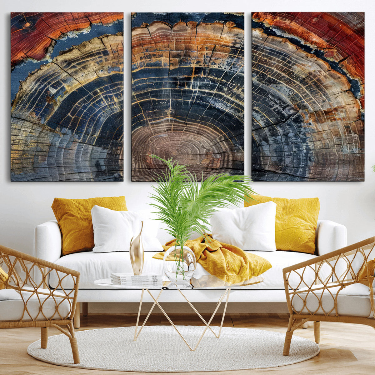Abstract Tree Ring Wall Art Canvas Print