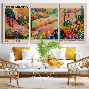 Yayoi Kusama Japanese Art Canvas Print, Abstract Art, Large
