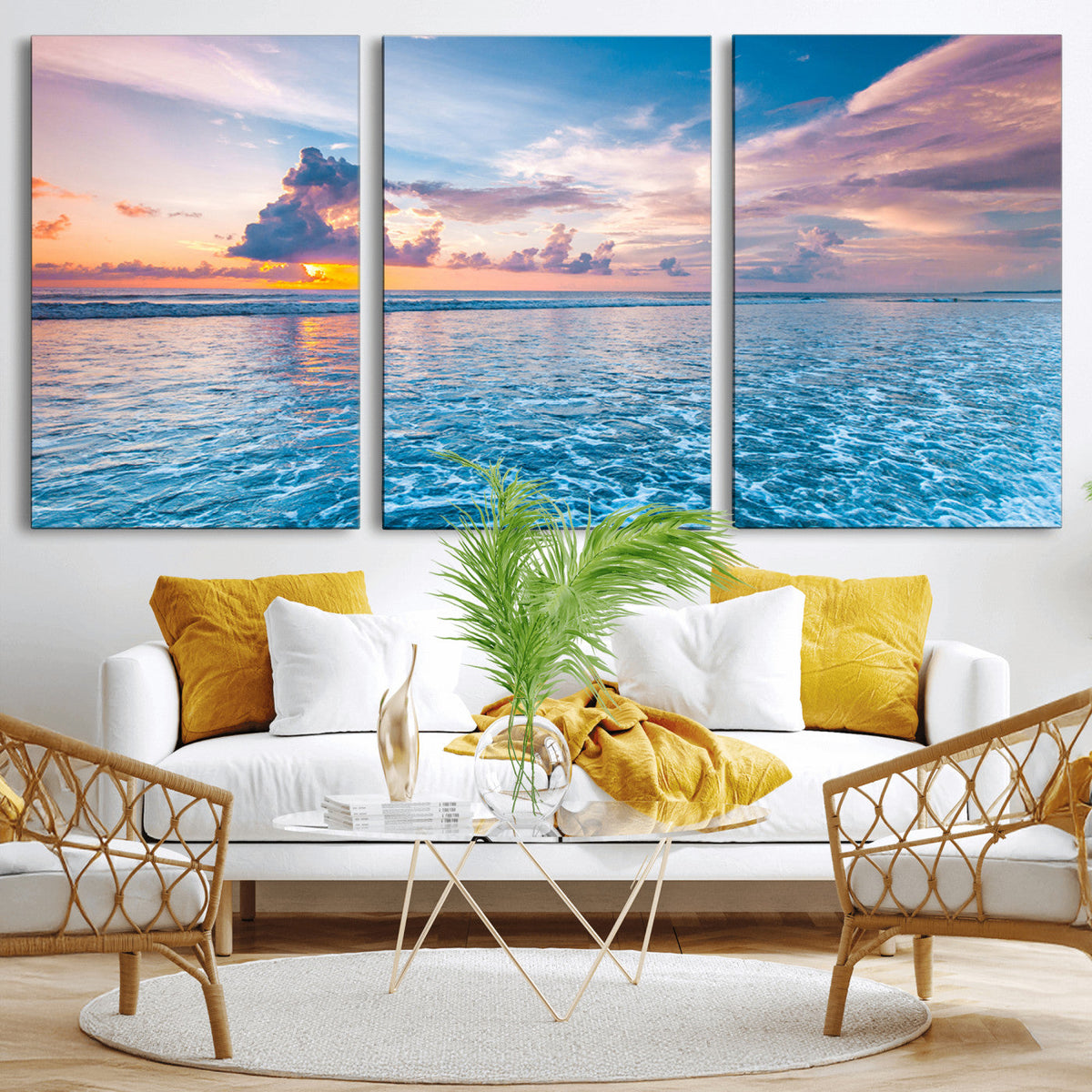 Ocean Sunset Canvas Wall Art Print – Tranquil Seascape