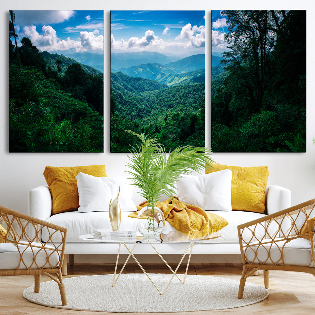 Tropical Jungle Wall Art Canvas Print – Framed Lush Valley