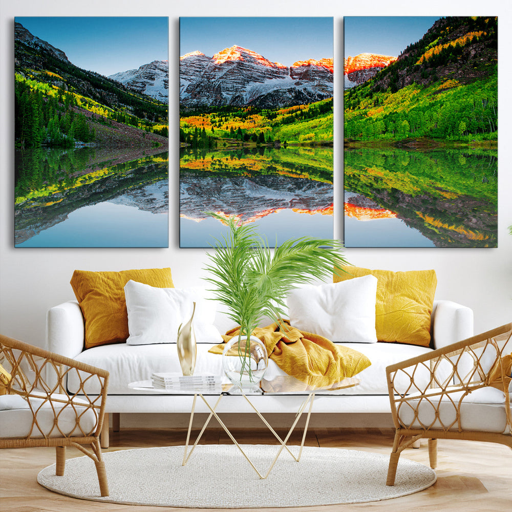 Majestic Snow-Capped Peaks Wall Art Canvas Print, Vibrant