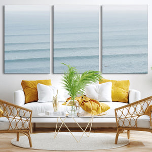 Ocean Waves Wall Art Canvas Print – Framed Solo Surfer Wave