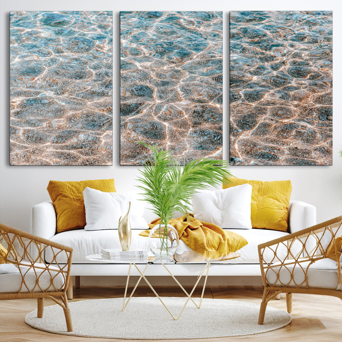 Clear Water Wall Art Canvas Print – Framed Sunlit Ocean