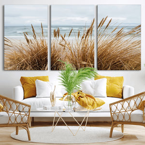 Beach Grass Wall Art Canvas Print – Framed Coastal Dunes Art