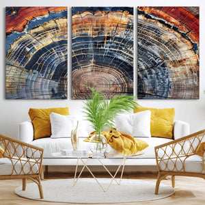 Tree Rings Wall Art Canvas Print – Framed Wood Art Picture