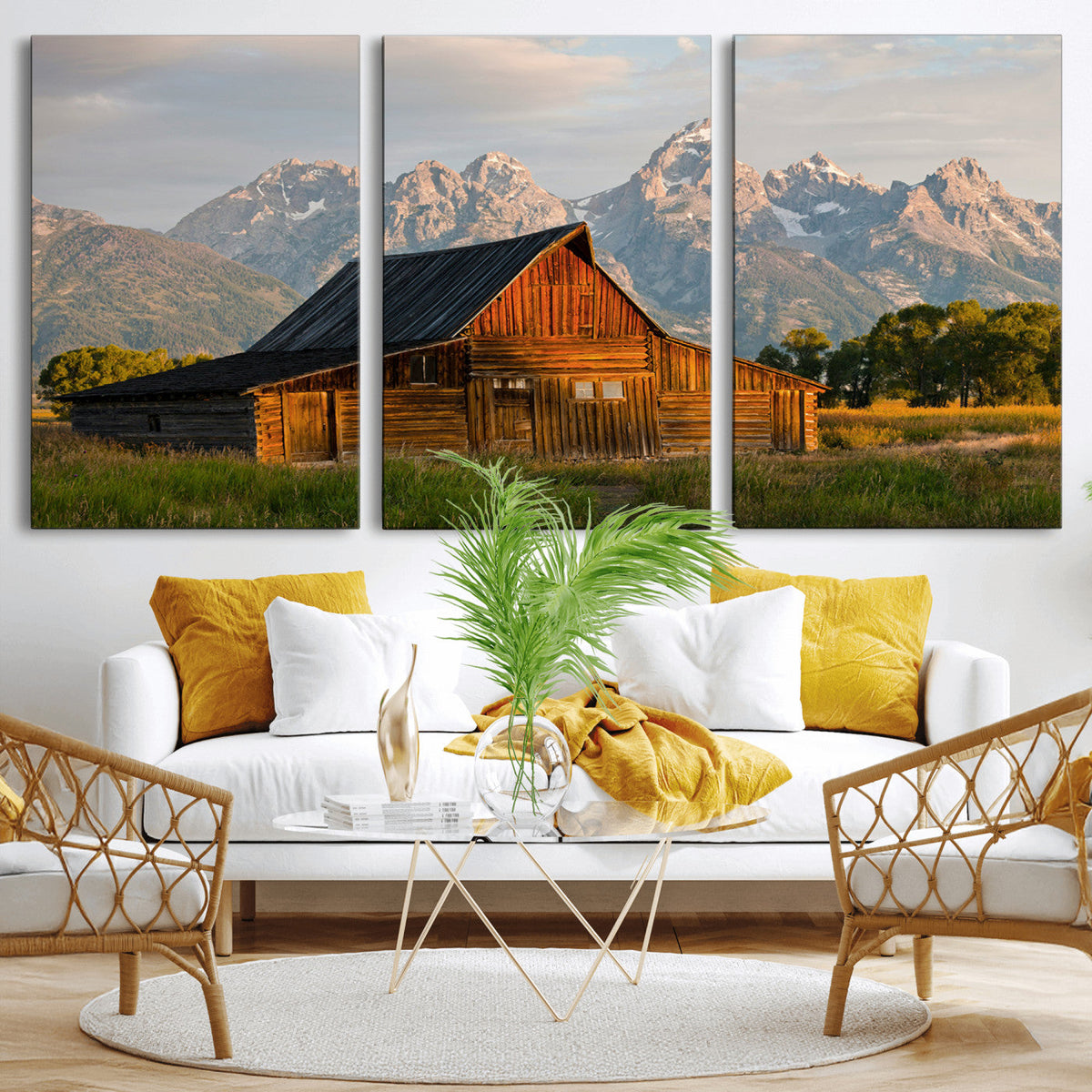 Rustic Barn Wall Art Canvas Print – Framed Grand Teton Park