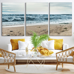Ocean Wall Art Canvas Print – Moody Coastal Seascape Scene