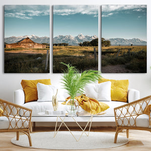 Rustic Farmhouse Wall Art Canvas Print – Teton Range Mormon