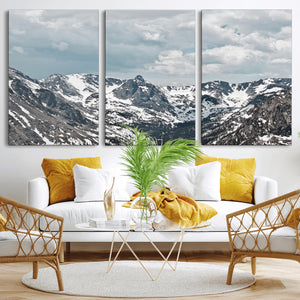 Snowy Peaks Wall Art Canvas Print – Alpine Wilderness