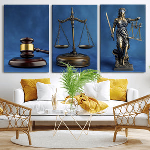 Legal Justice Wall Art Canvas Print – Gavel, Scales & Lady