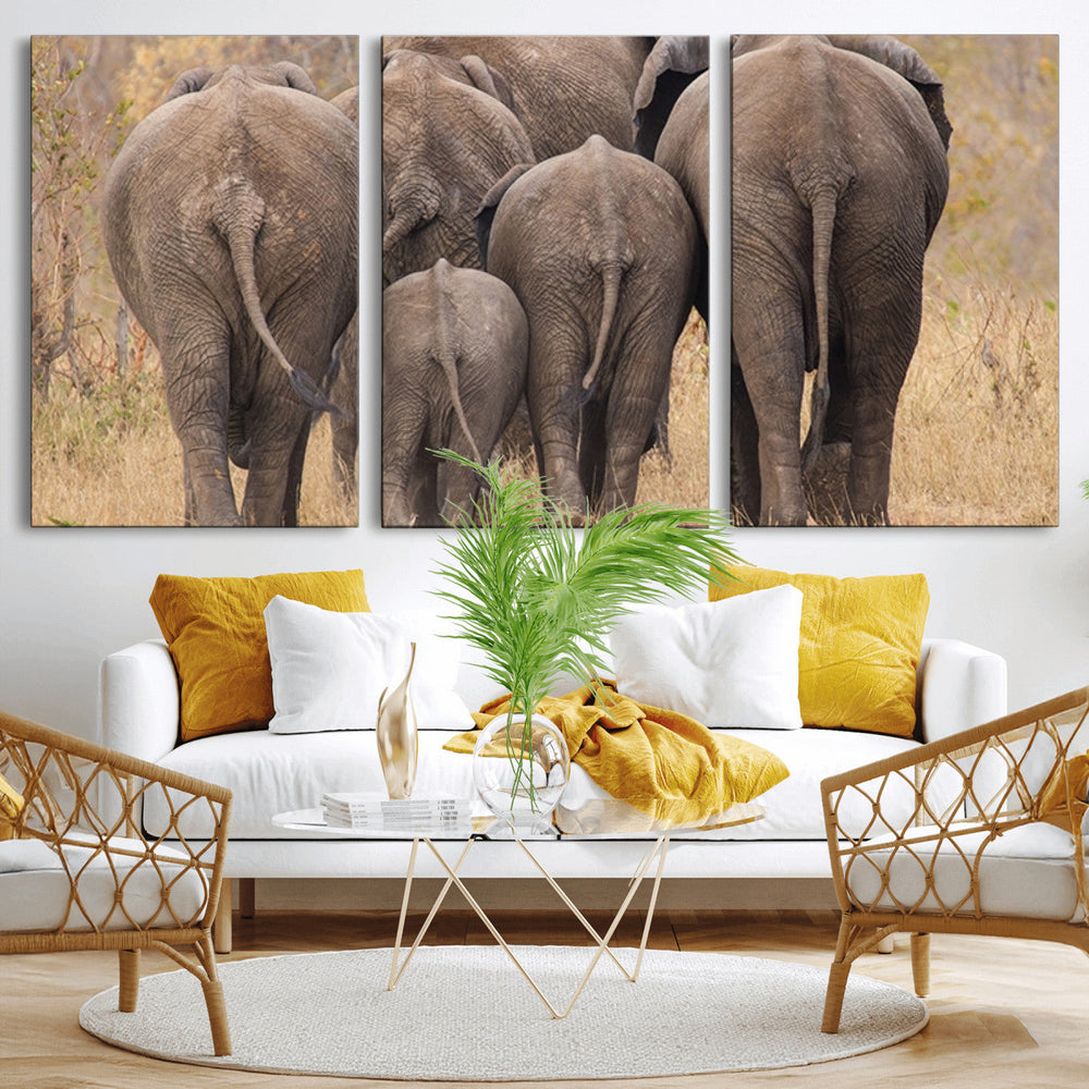 Wild Elephant Wall Art Canvas Print
