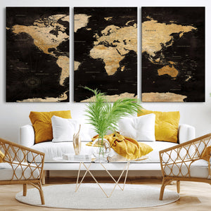 Extra Large World Map Canvas Print – Detailed Map Classic