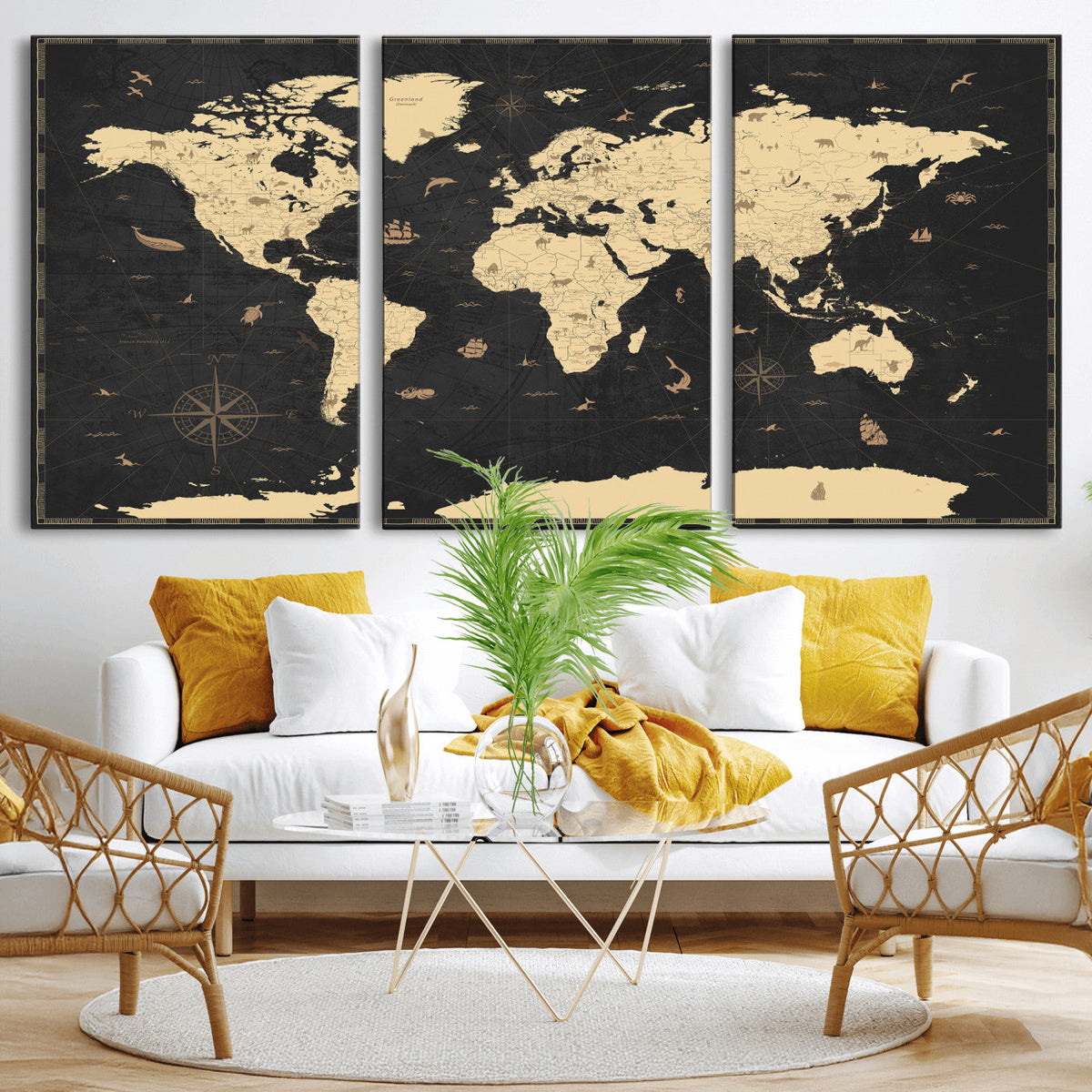 World Map Canvas Print – Detailed Map of the World Wall Art