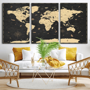 World Map Canvas Print – Detailed Map of the World Wall Art