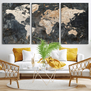 World Map Canvas Print – Detailed Map of the World Wall Art