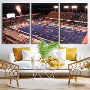 Boise State Stadium Large Wall Art Canvas Print for Living