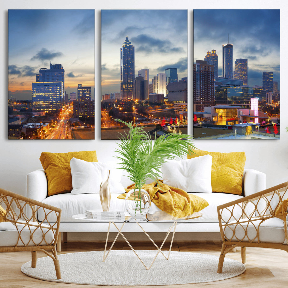 Atlanta Skyline Wall Art Canvas Print, Atlanta Downtown