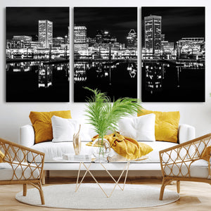 Baltimore Skyline Wall Art Canvas Print, Baltimore Downtown