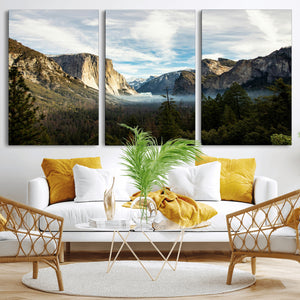 Yosemite Valley Mountain Wall Art Canvas Print, Granite