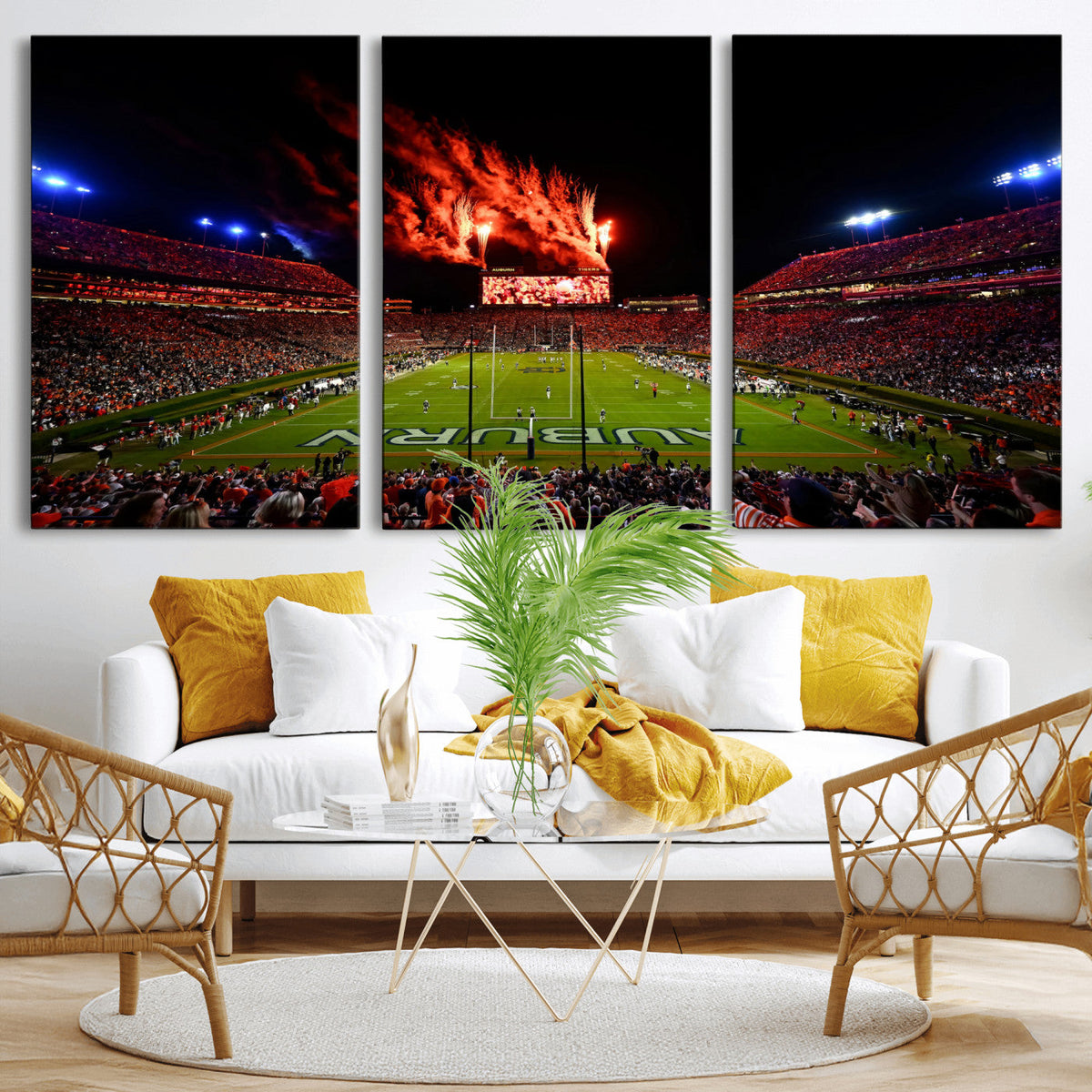Auburn Stadium Wall Art Canvas Print, College Football Night