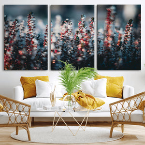 Winter Heather Wall Art Canvas Print, Frosted Floral Nature