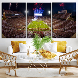Oklahoma Memorial Stadium Wall Art Canvas Print – Oklahoma