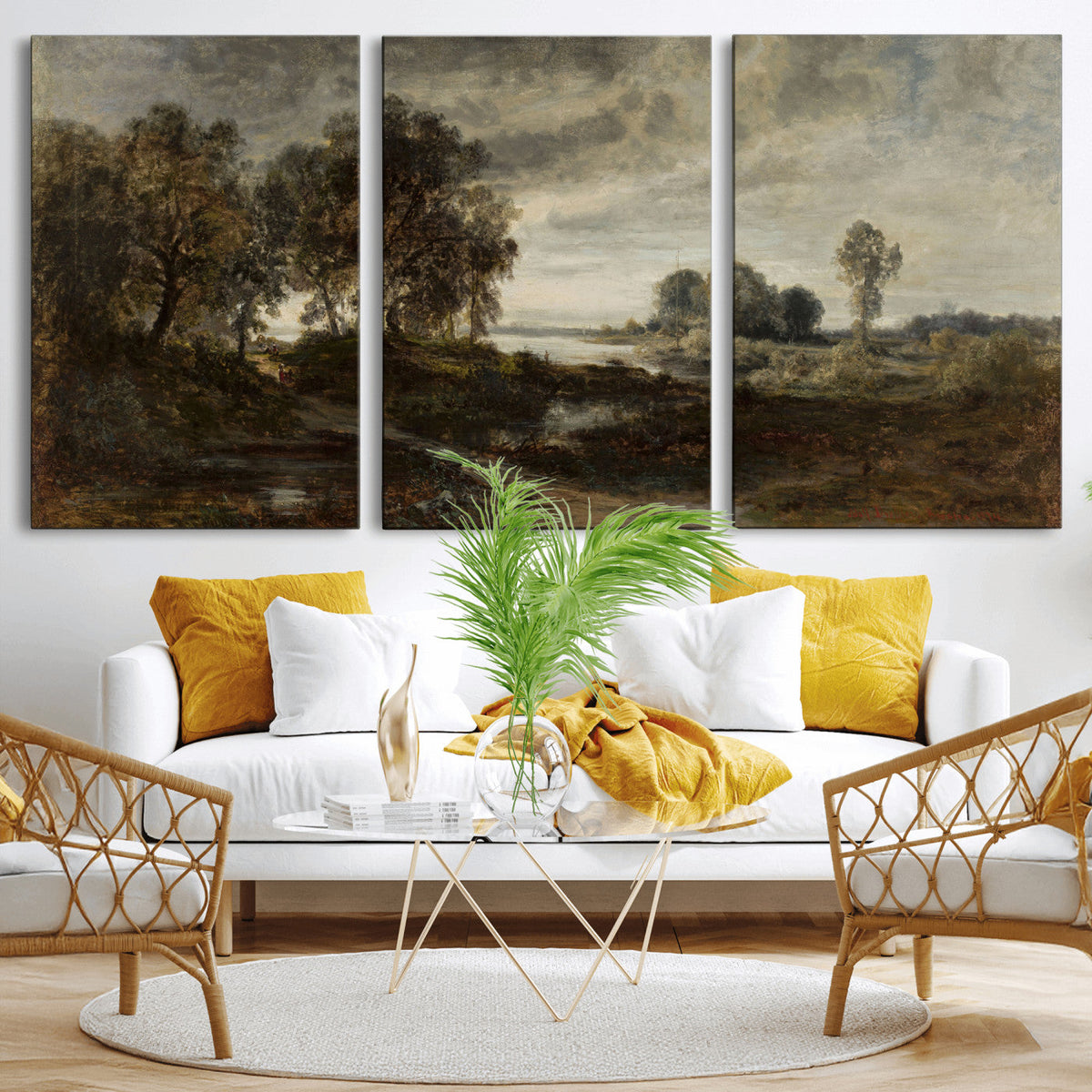 Adolf Dressler Landscape of the Oder River Wall Art Canvas
