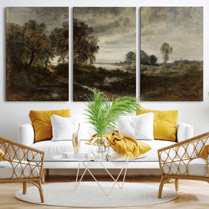 Adolf Dressler Landscape of the Oder River Wall Art Canvas