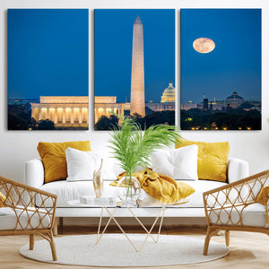 Washington DC Skyline Wall Art Canvas Print – Lincoln