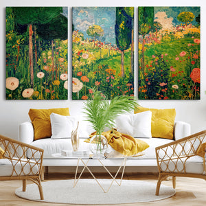 Gustav Klimt Boho Mountain Landscape Large Wall Art,