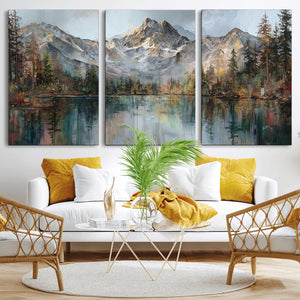 Drip Style Forest Lake Gold Art — Abstract Expressionist