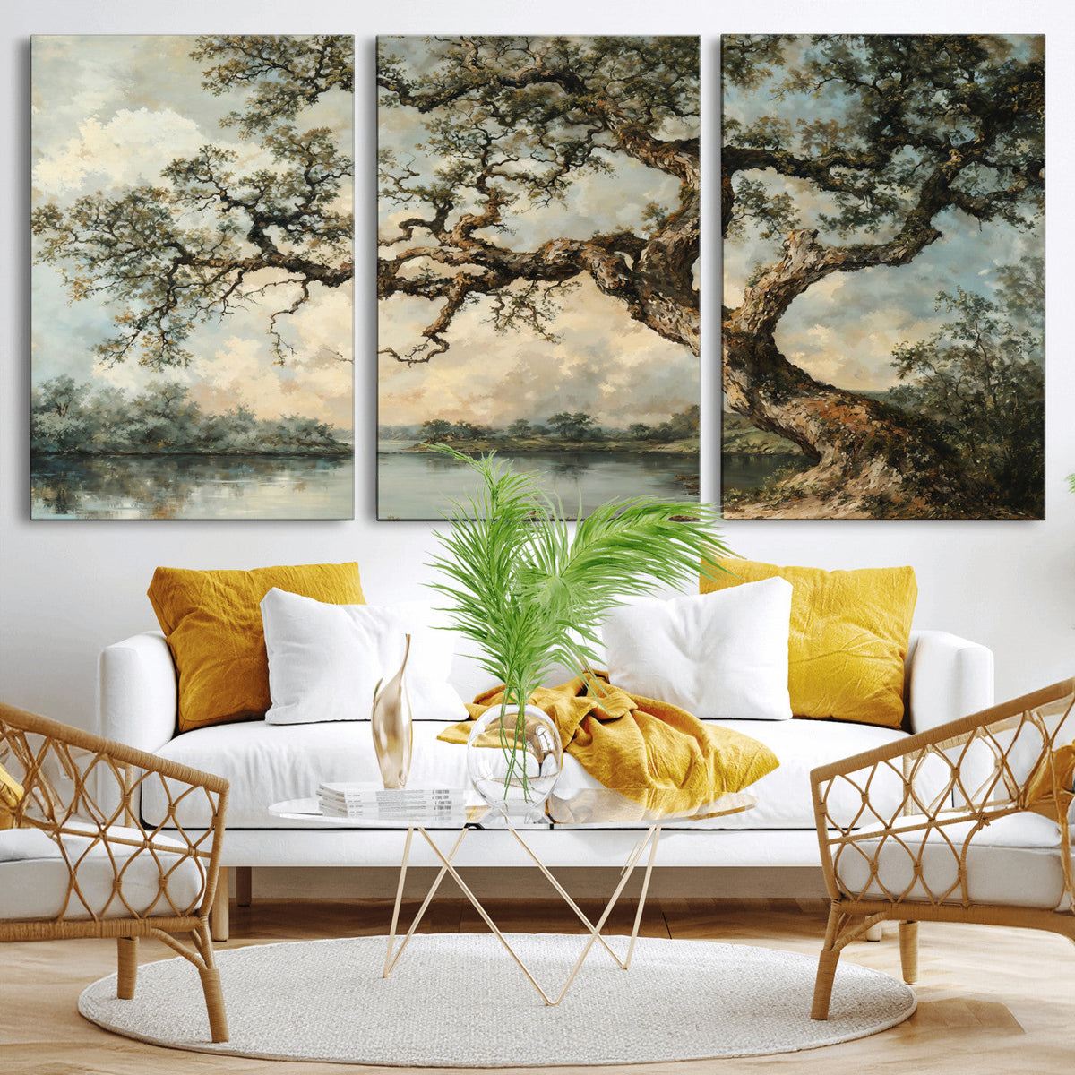 Old Oak Tree Canvas Wall Art, Turner Inspired Romantic