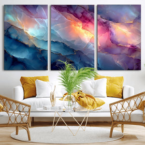 Colorful Abstract Canvas Wall Art Print, Vibrant Popup Color Art Print